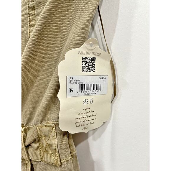 NWT Altar’d State Kensley Washed Cargo Jumpsuit in Washed Olive - Picture 5 of 9
